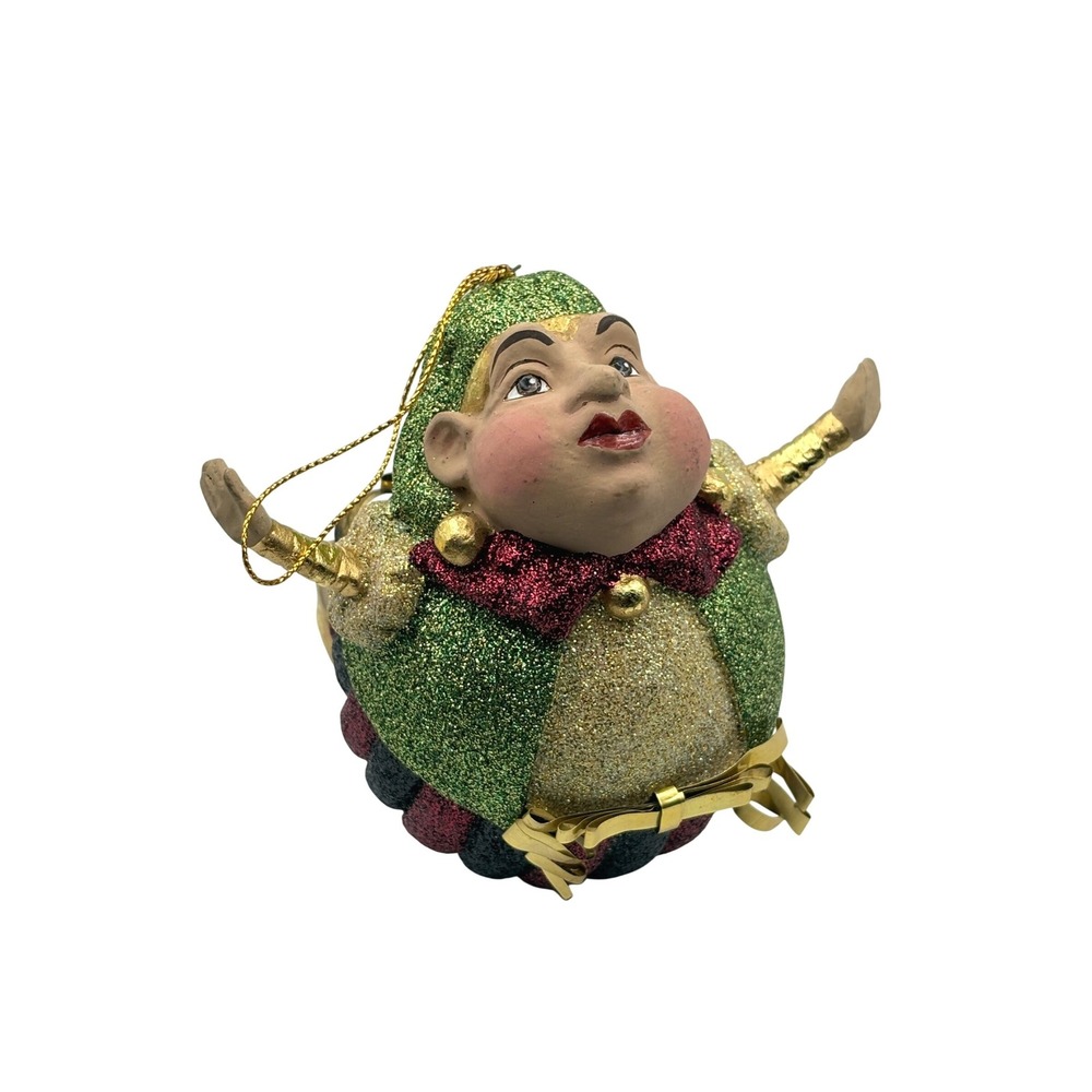 Katherine's Collection Jester Elf Christmas Christmas Ornament Glitter Gold